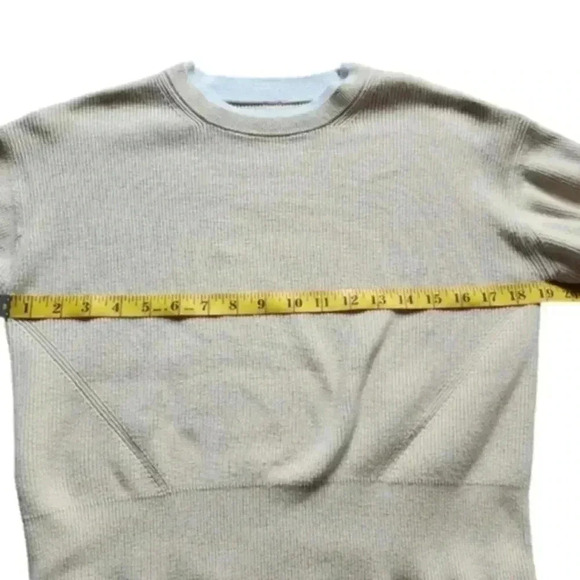 Lululemon Waist Length Crewneck Sweater Chunky Women's 4 Prosecco Lemon Cotton - Picture 12 of 14